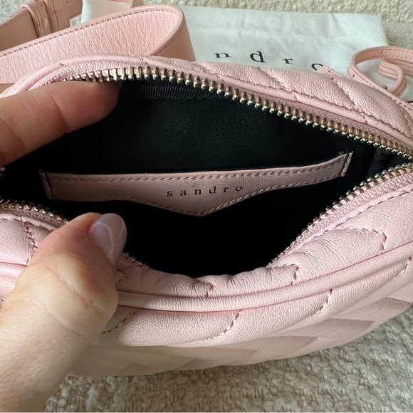 SANDRO - Leather blush crossbody/belt pouch - Picture 5 of 7